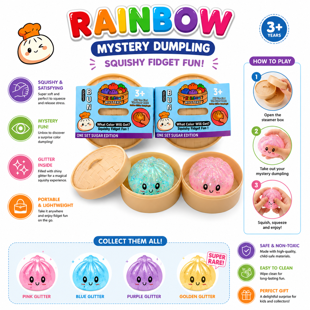 Mystery Dumpling Squishy Fidget Toy – Assorted Design