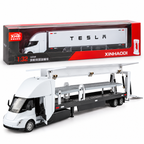 1:32 Tesla Semi Die-Cast Car Carrier Truck – Double Deck Transporter Toy