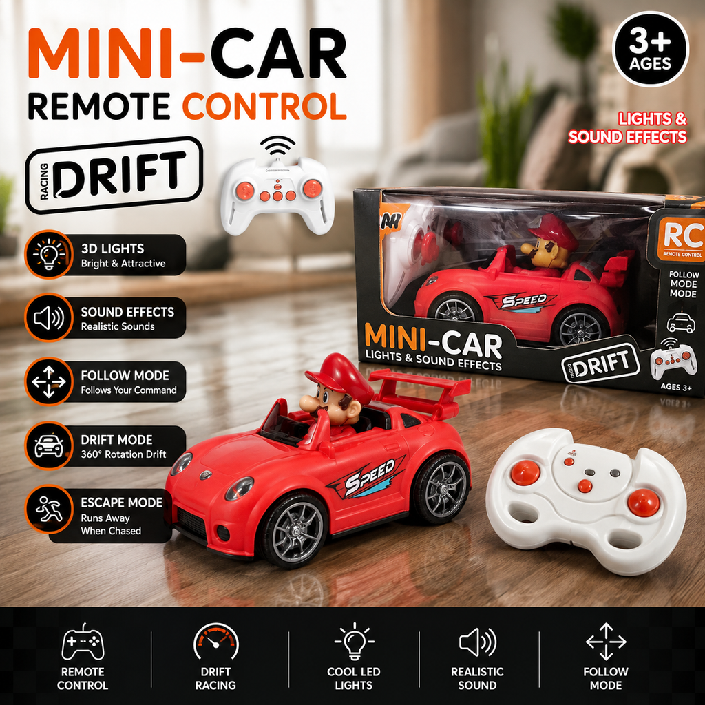 Mini Racing Remote Control Car with Wireless Sensing, Follow & Escape Mode
