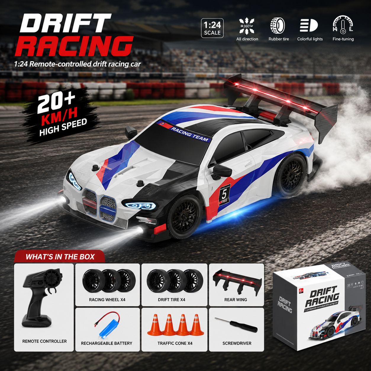 1:24 High-Speed Remote Control Drift Racing Car