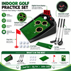 Indoor Golf Practice Set for Kids – 3 Clubs, 6 Balls & Digital Score Game