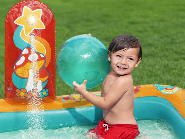 Bestway Retro Groove Play Center Splash, Slide 6'4" x 60" x 29"/1.93m x 1.52m x 74cm