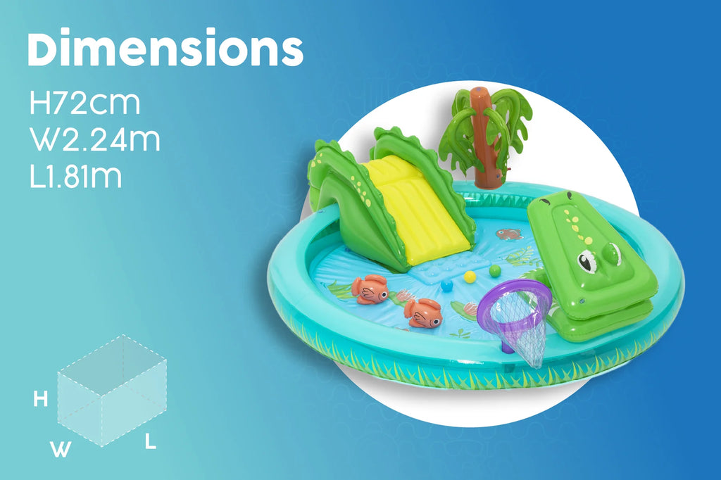 Crocodile Cove Play Center 7'4" x 71 x 28.5"/2.24m x 1.81 x 72cm