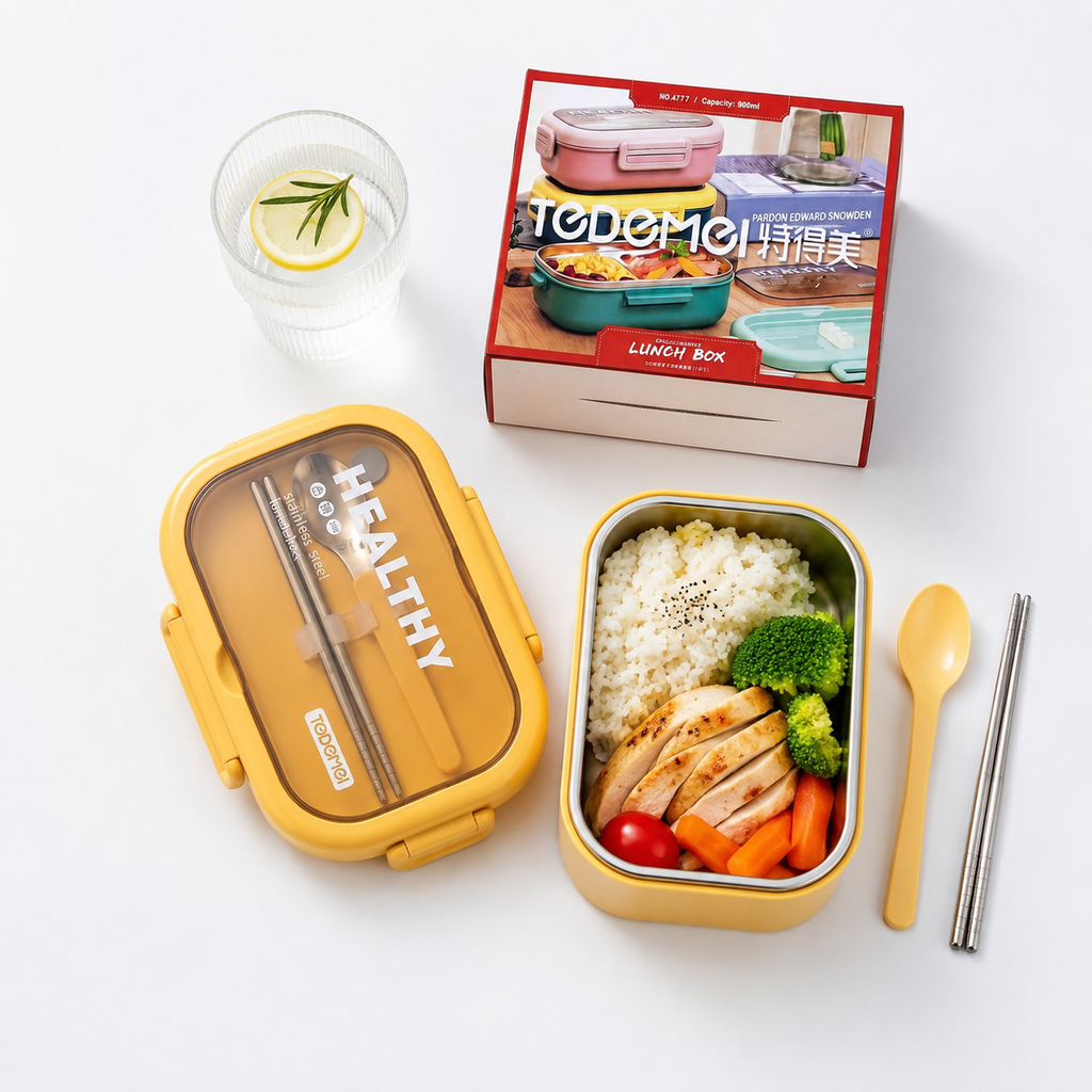 Tedemei Stainless Steel Lunch Box - Chopsticks & Spoon