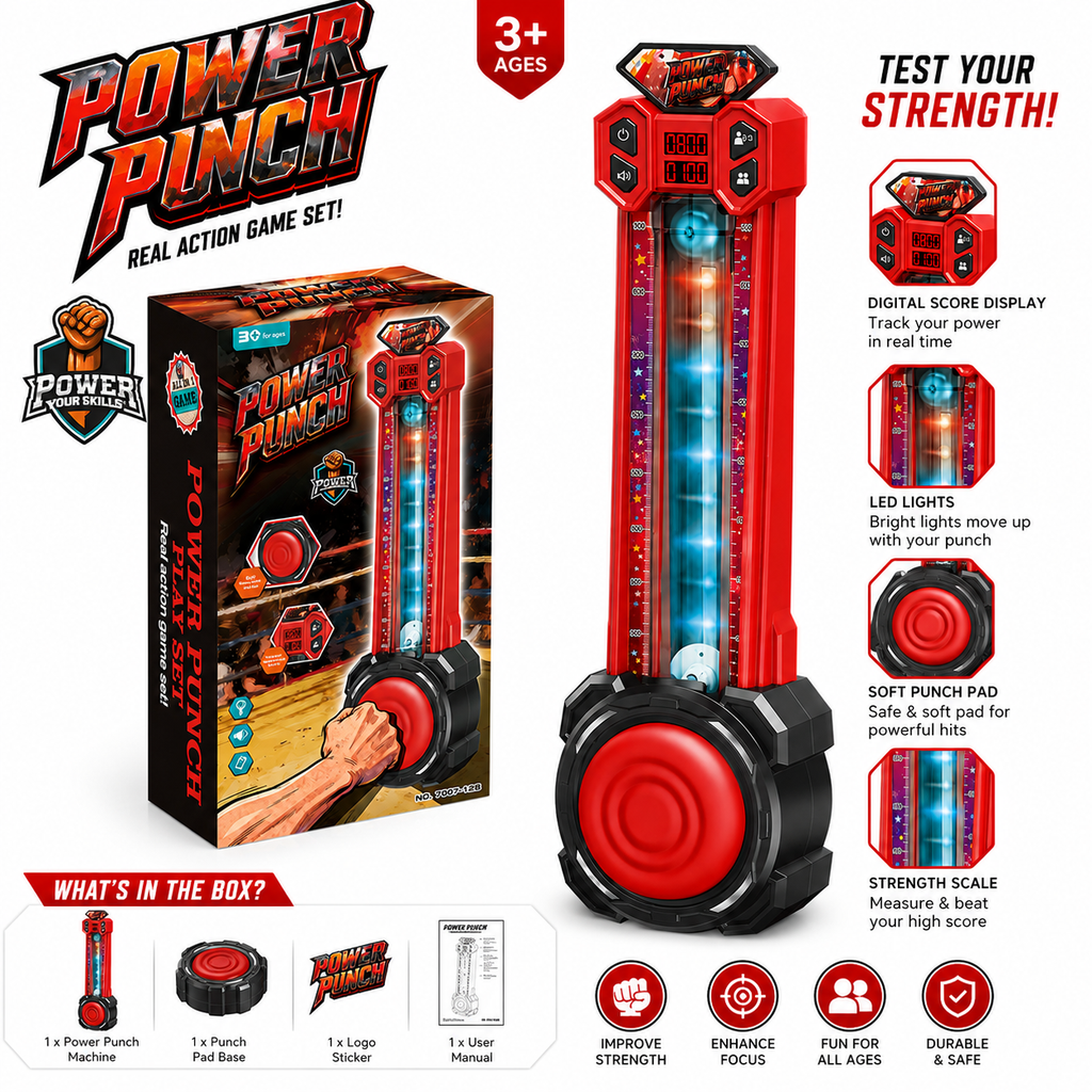 Power Punch Strength Tester – Interactive Punching Arcade Game