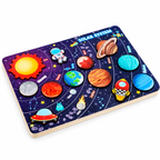 Solar System Wooden Peg Puzzle for Kids