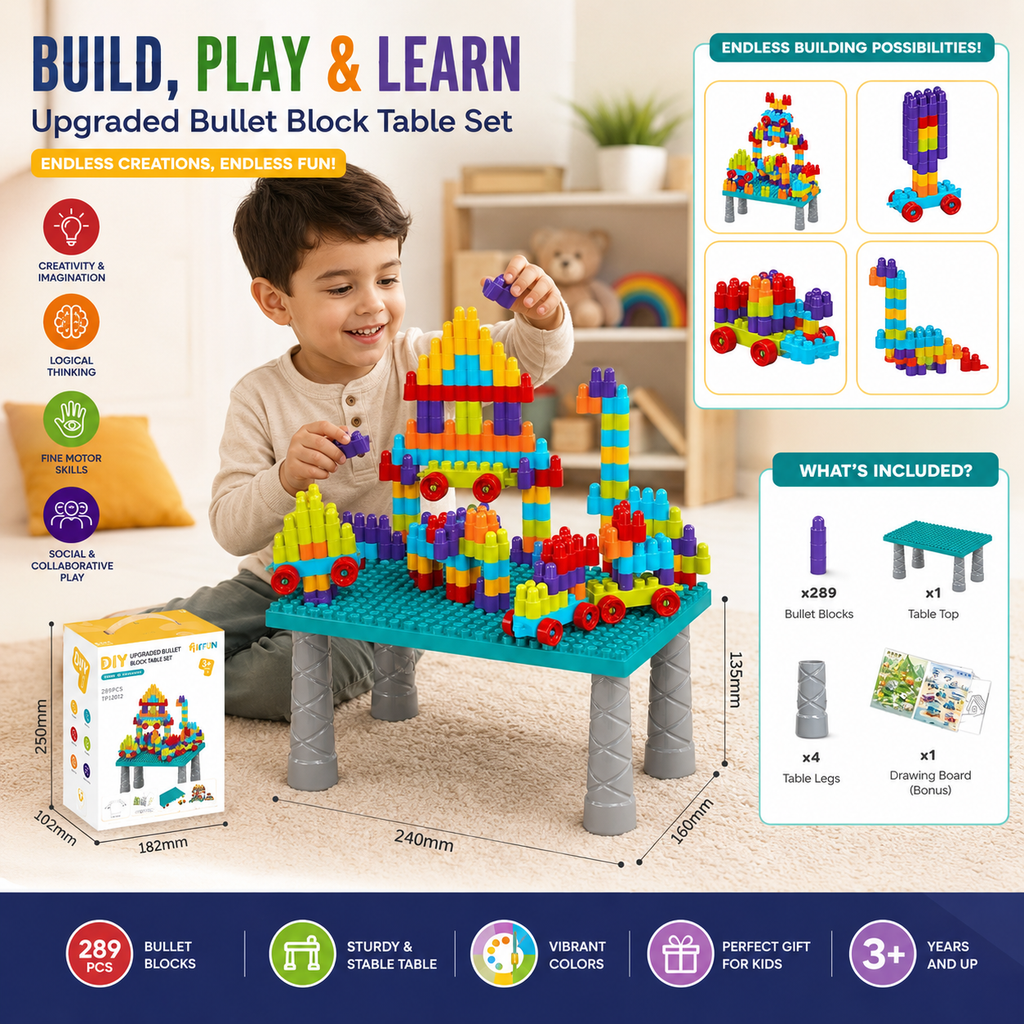 289 Pieces Creative Building Block Table Toy Set