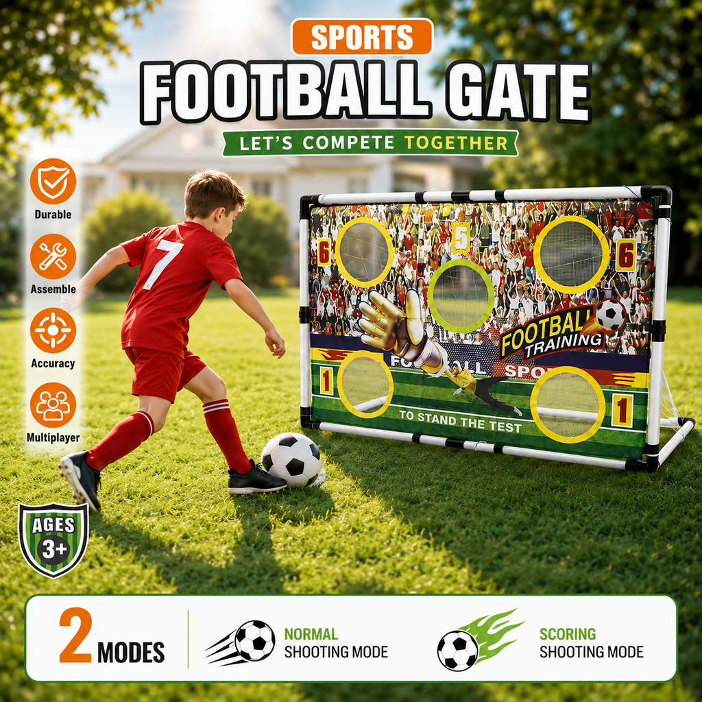 Kids Football Goal Training Set with Target Net & Ball