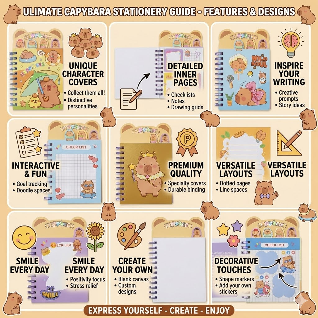 Kawaii Spiral Notebook and Stationery