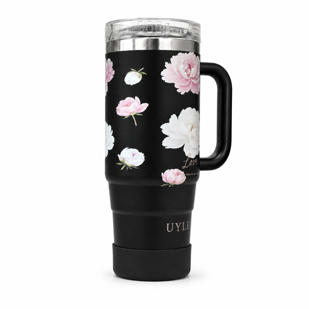 Floral Insulated Travel Mug – Elegant Style