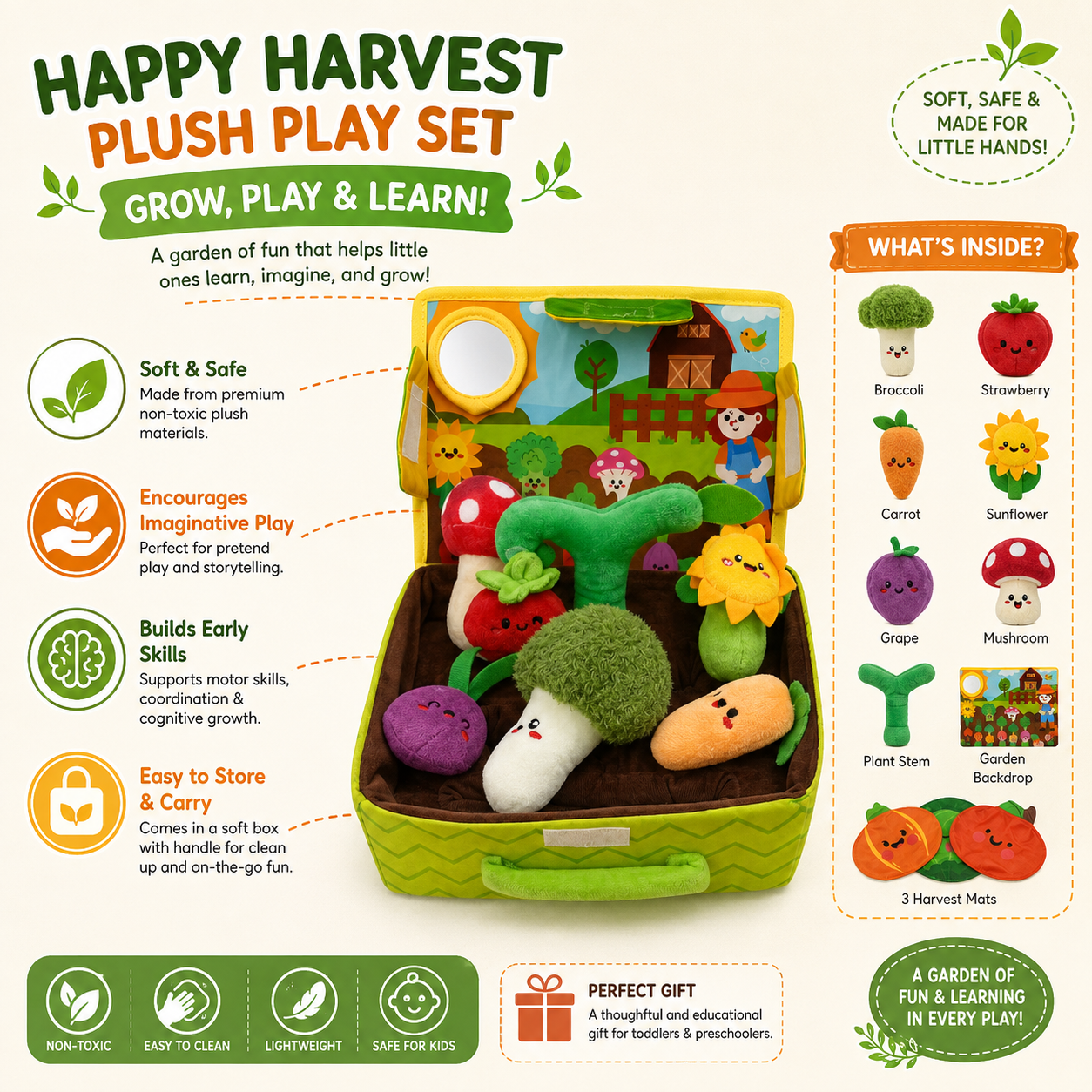 My First Vegetable Garden Plush Play Set