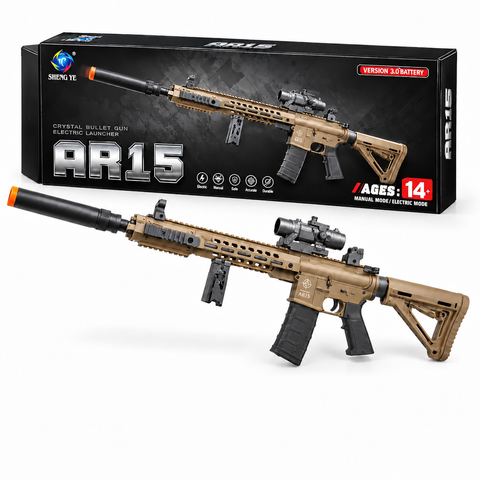 Realistic AR15-Style Electric Toy Blaster with Scope & Accessories
