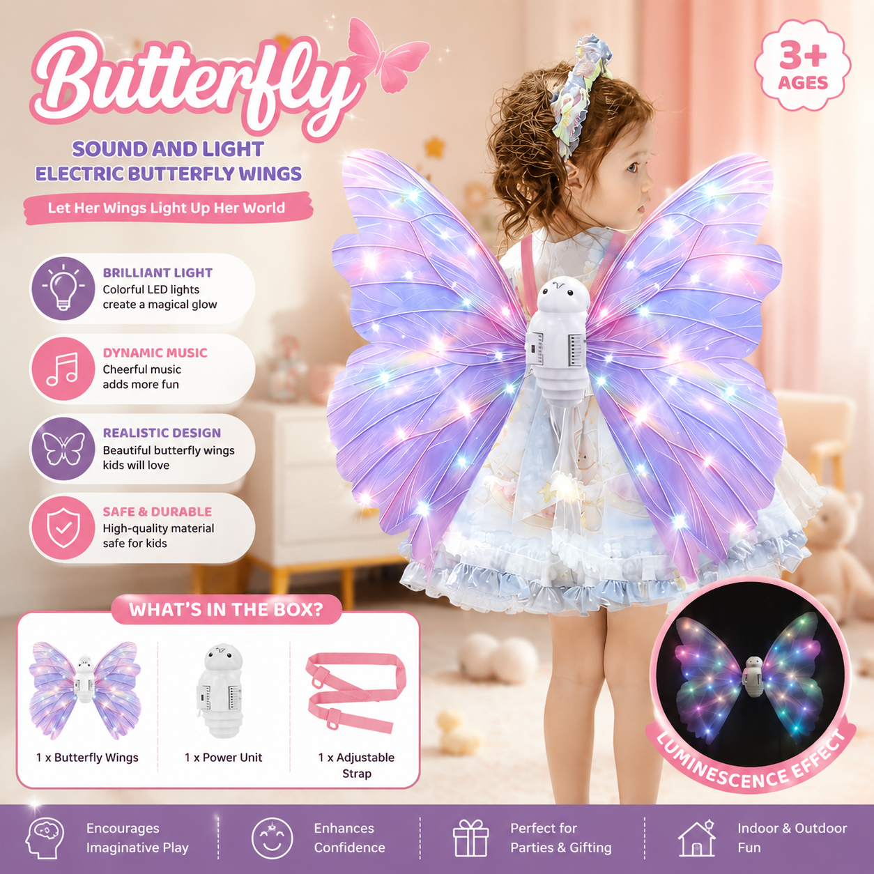 Butterfly Wings With LED Lights