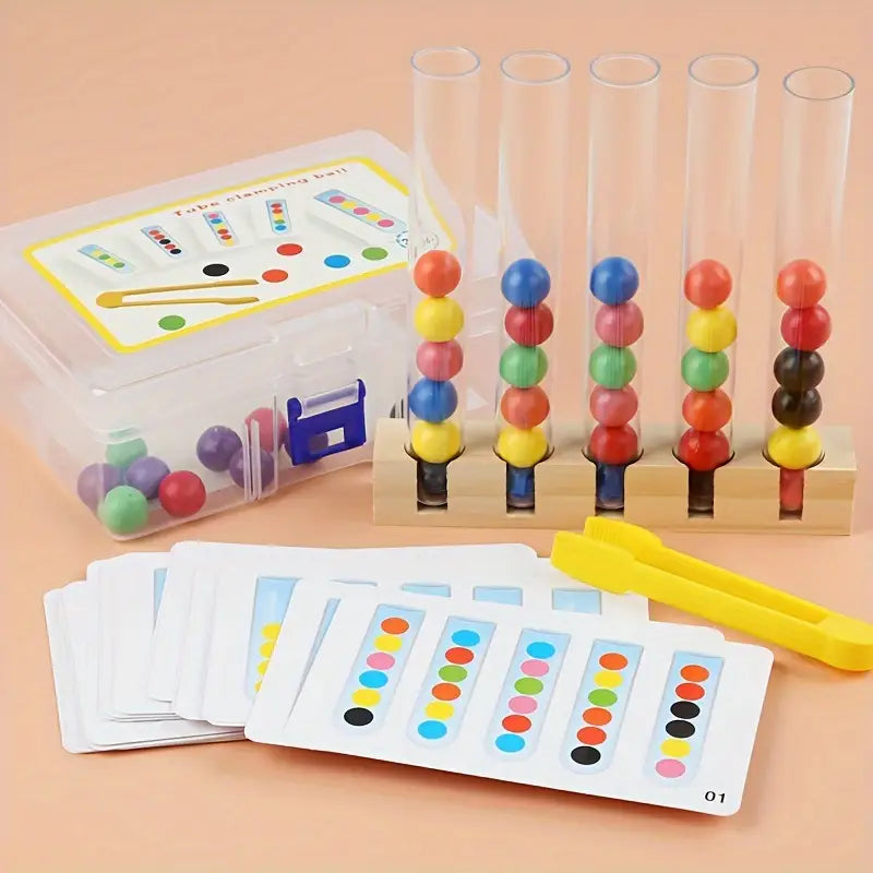 Wooden Beads Test Tube Toy – Montessori Learning Fun! - JustForKids