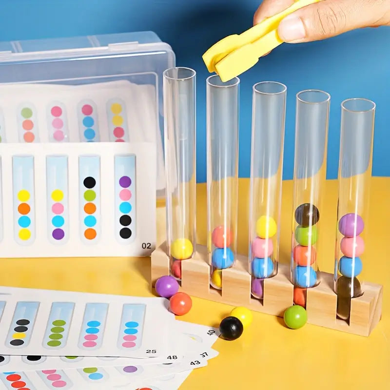 Wooden Beads Test Tube Toy – Montessori Learning Fun! - JustForKids