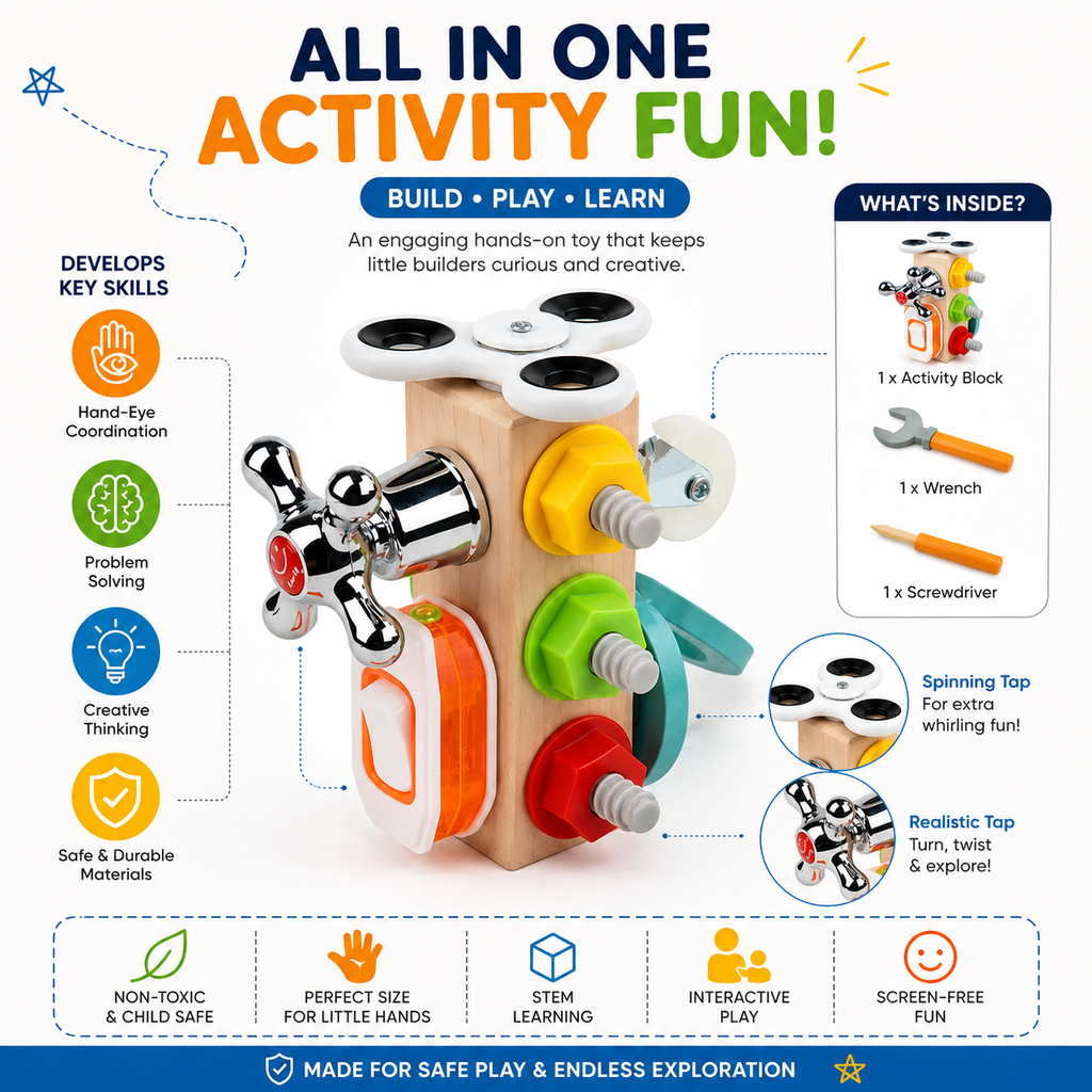 Wooden Activity Busy Cube