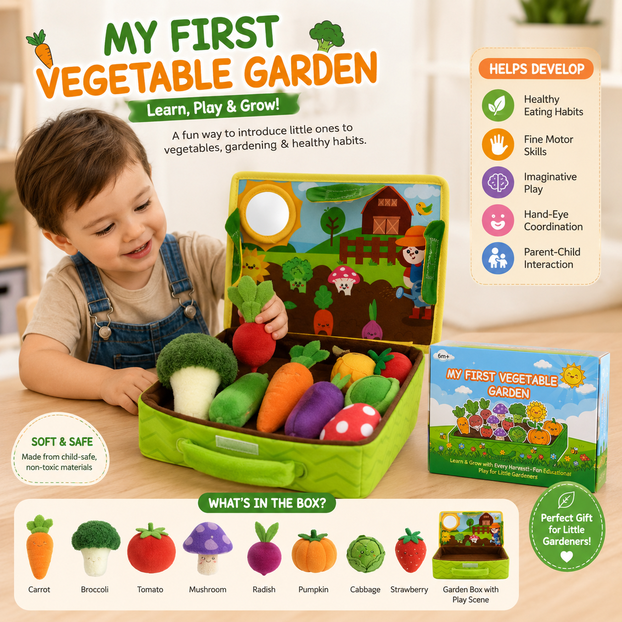 My First Vegetable Garden Plush Play Set