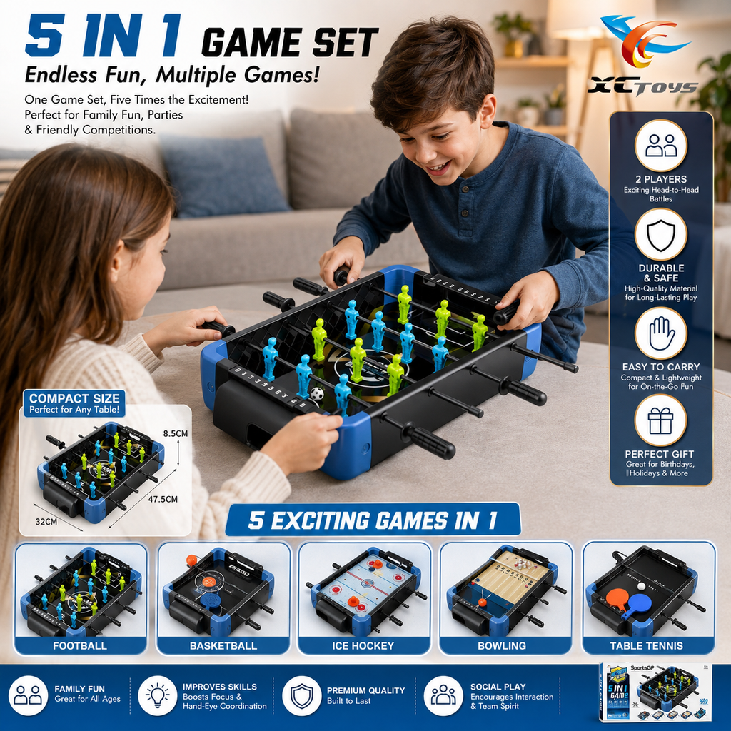5 in 1 Tabletop Sports Game Set for Kids