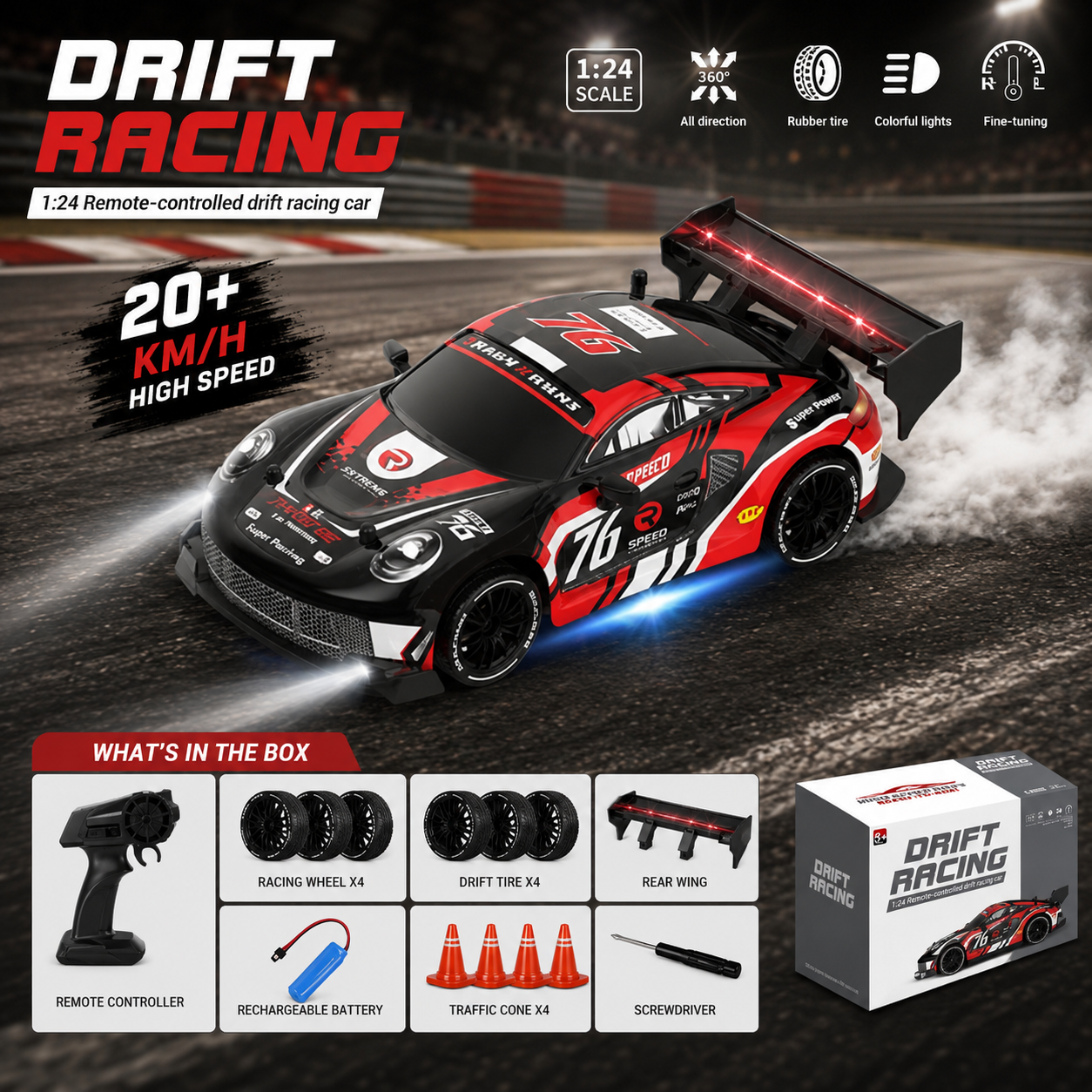 1:24 High-Speed Remote Control Drift Racing Car