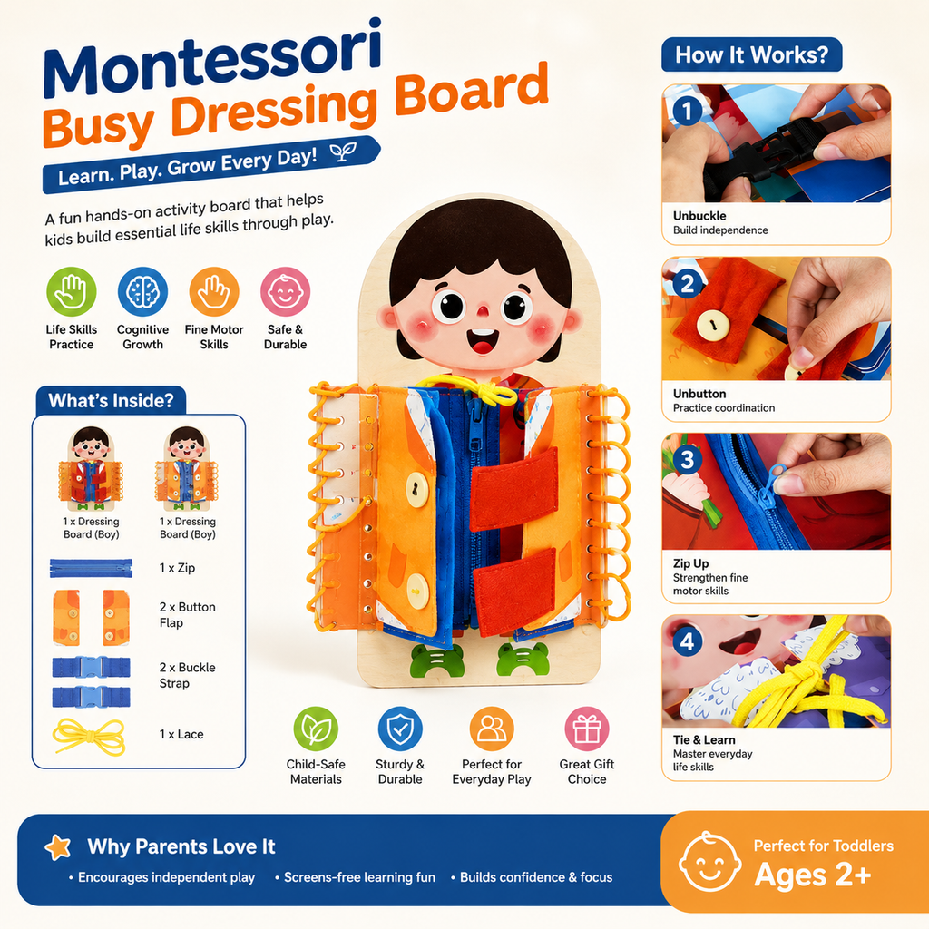 Montessori Busy Dressing Board