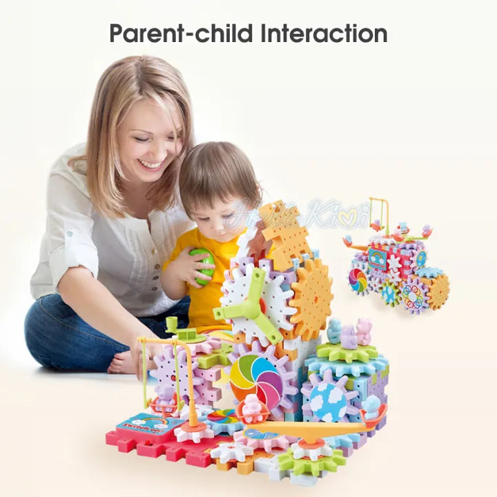 Battery-Powered Electric Building Block Gear Toy – Creative & Educational Playset