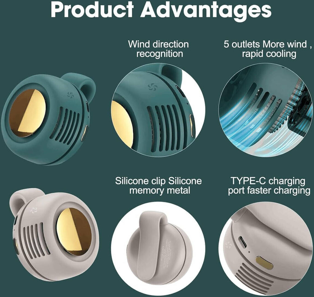 Portable Mini Neck Fan – Rechargeable Hands-Free Cooling Fan