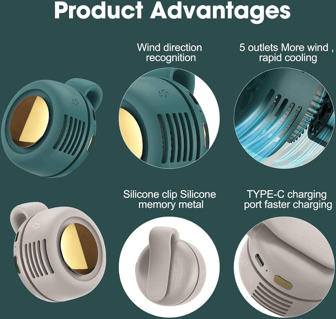 Portable Mini Neck Fan – Rechargeable Hands-Free Cooling Fan