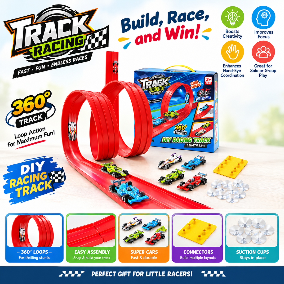 Track Racing 360° Loop Car Set – High-Speed Racing Toy for Kids