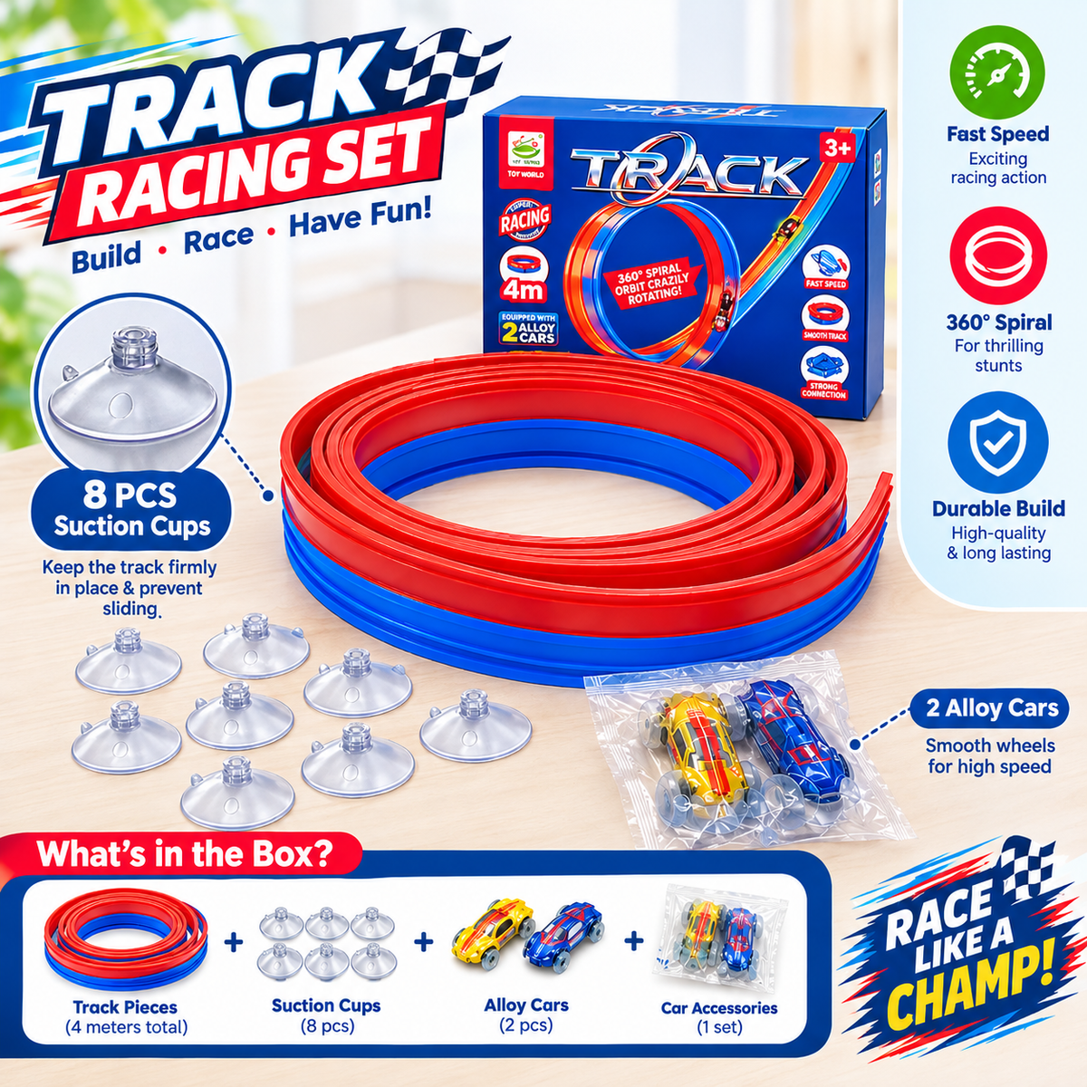 Track Racing 360° Loop Car Set – High-Speed Racing Toy for Kids