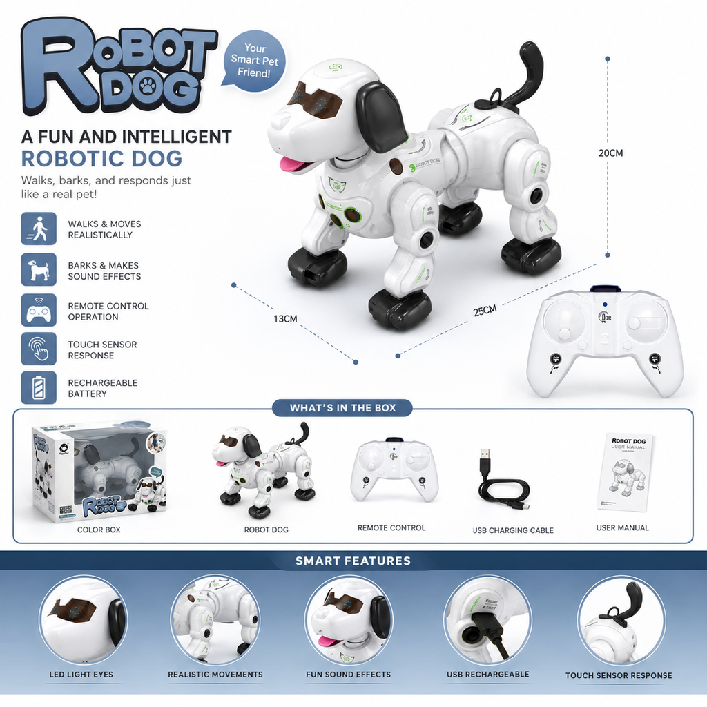 Interactive Robot Dog Toy with Remote Control