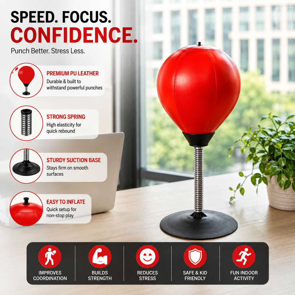 Desktop Punching Ball – Stress Relief & Reflex Training Tool