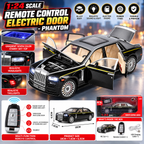 1:24 Phantom Luxury Die-Cast RC Car with Remote Control Doors, Lights & Sound