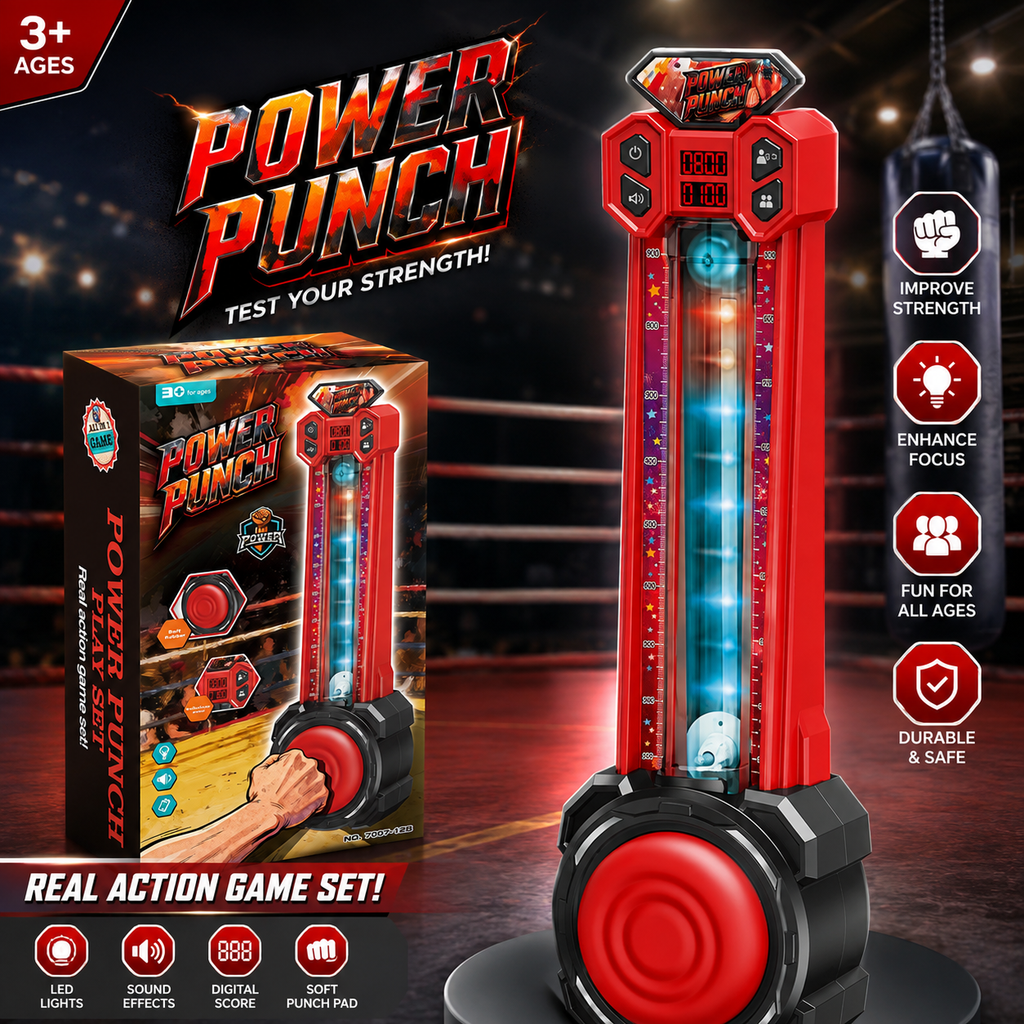 Power Punch Strength Tester – Interactive Punching Arcade Game