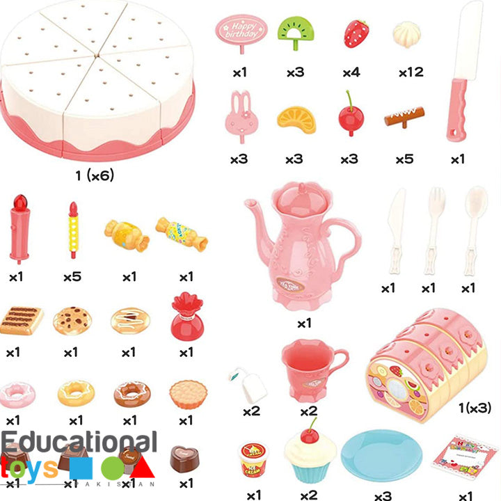DIY Lighting Birthday Party Cake for Pretend Play – 83 pieces