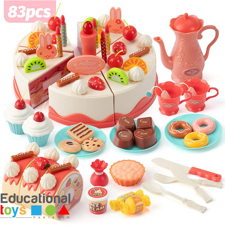 DIY Lighting Birthday Party Cake for Pretend Play – 83 pieces