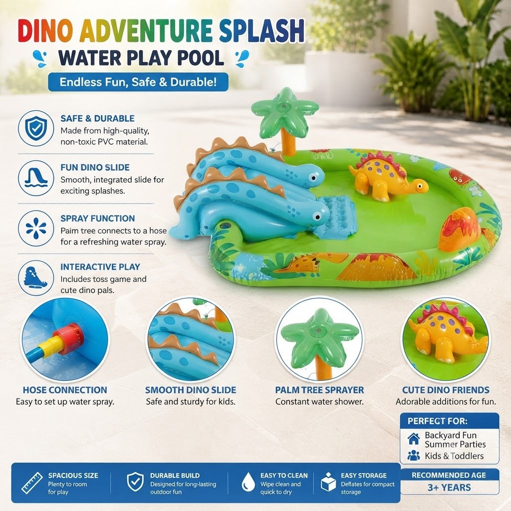 Intex Little Dino Inflatable Play Center - 191 cm × 152 cm × 58 cm