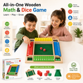 Wooden Shut The Box Board Game – 4 Players with Dice