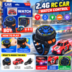 2.4G RC Watch Control Car – Die-Cast Racing Toy with LED Lights