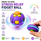 Stress Relief Ball Press-to-Spin Fidget - Assorted Colors