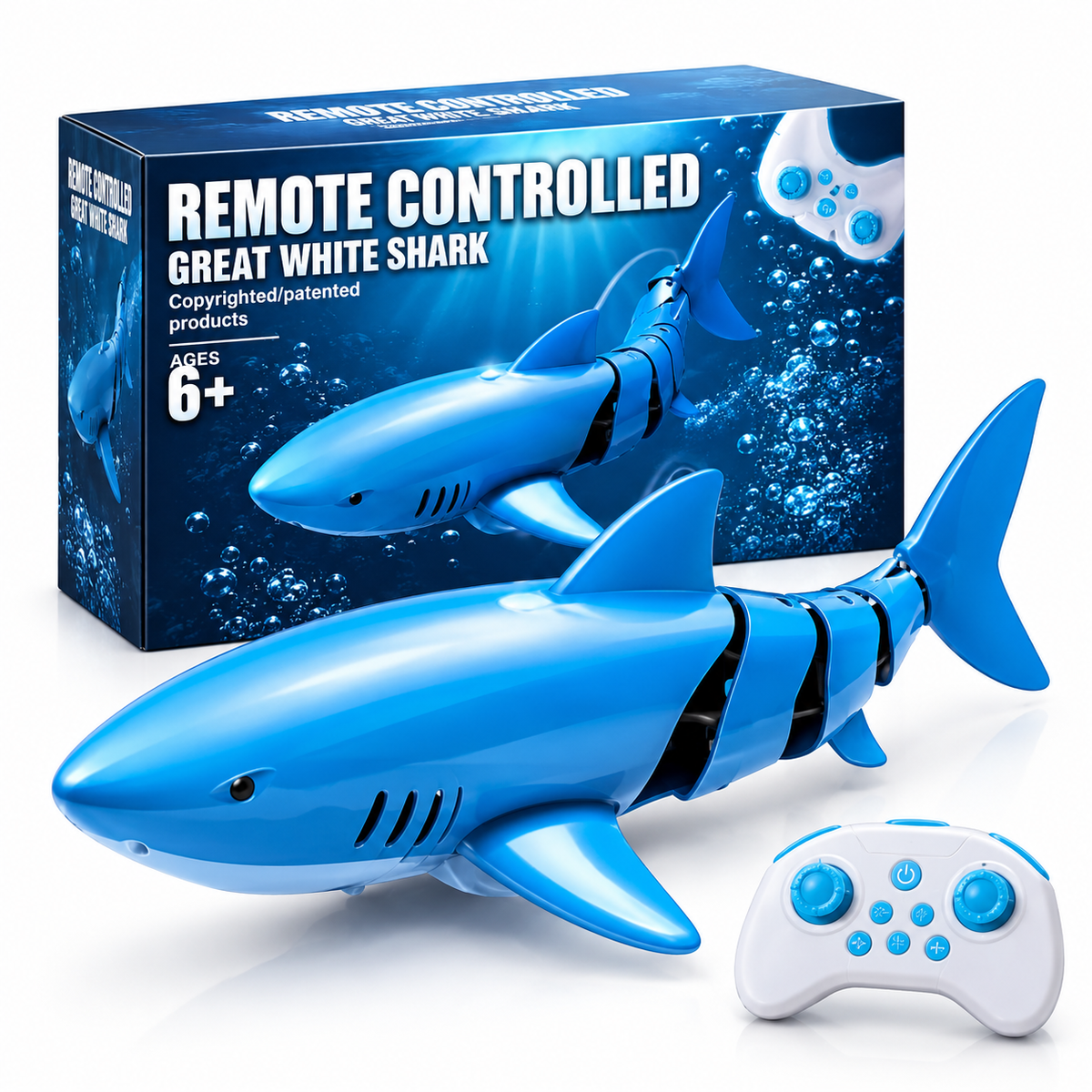 Remote Controlled Great White Shark Toy – Waterproof Swimming Toy