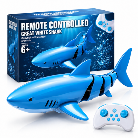 Remote Controlled Great White Shark Toy – Waterproof Swimming Toy