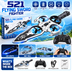 S21 Flying Sword Fighter RC Drone – 360° Stunt Flying Toy with LED Lights