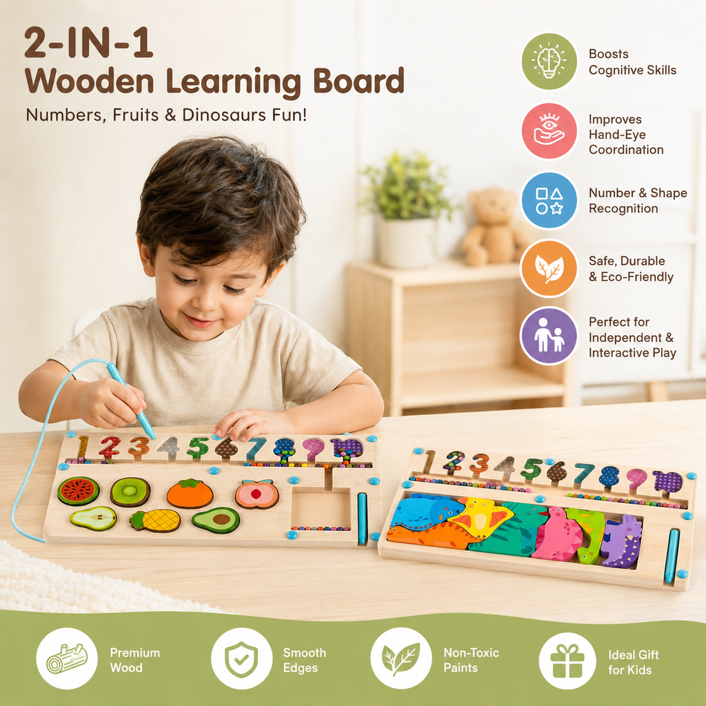 2 in 1 Animal & Fruit Number Walking Beads