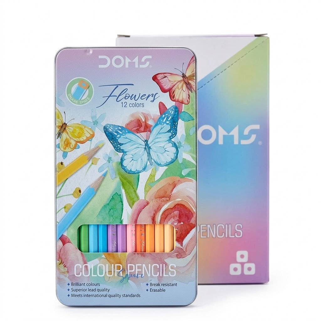 12 in 1 DOMS Flowers Colour Pencils set