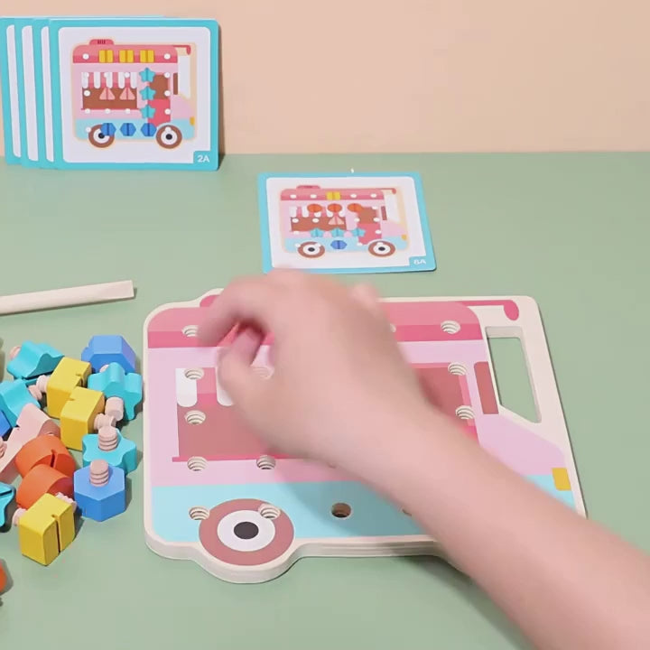 Shape Screw and Nut Combination Wooden Kit