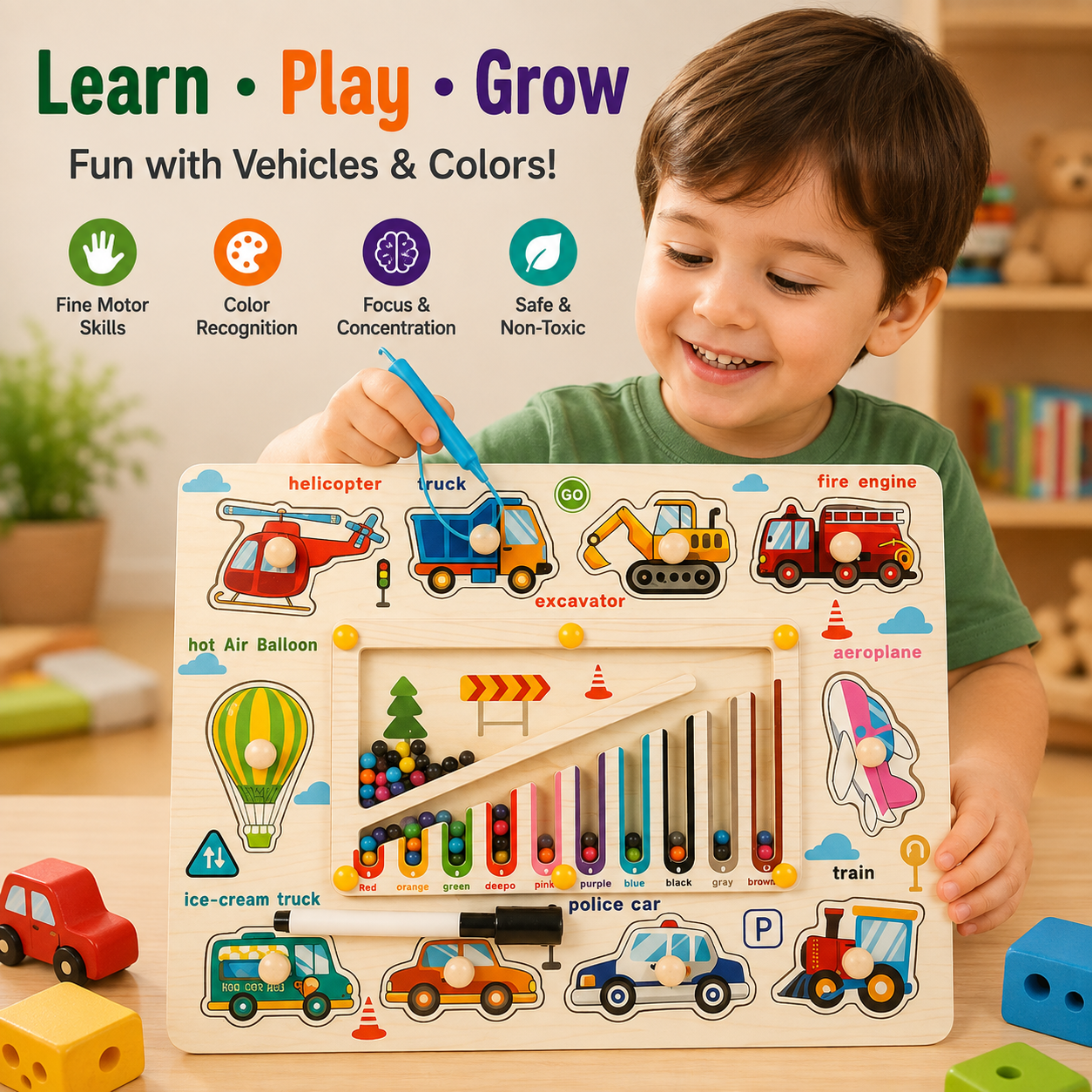 Montessori Wooden Activity Board for Kids