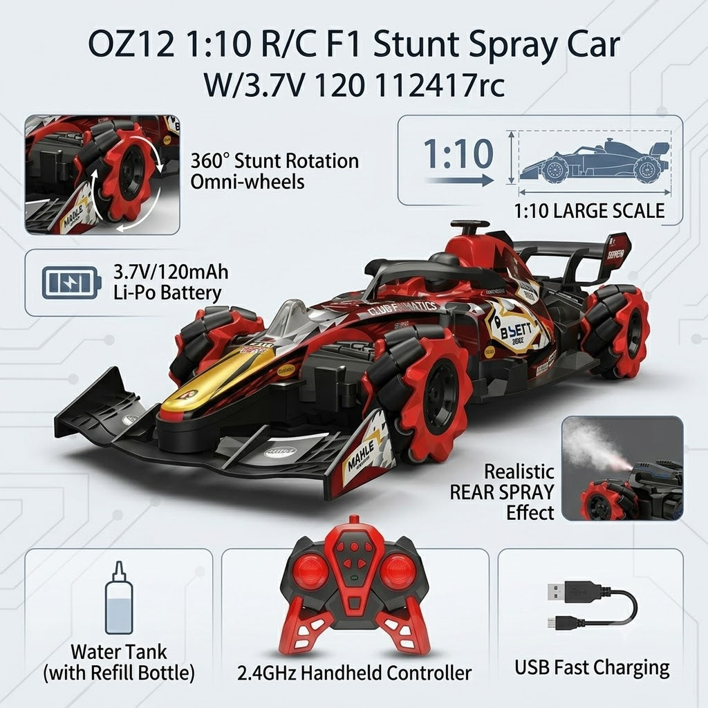 OZ12 1:10 R/C F1 Stunt Spray Car