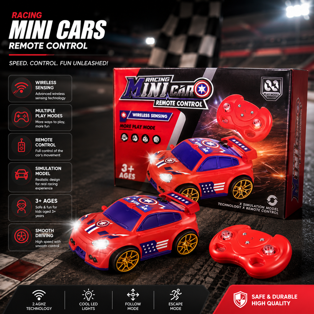 Mini Racing Remote Control Car with Wireless Sensing, Follow & Escape Mode