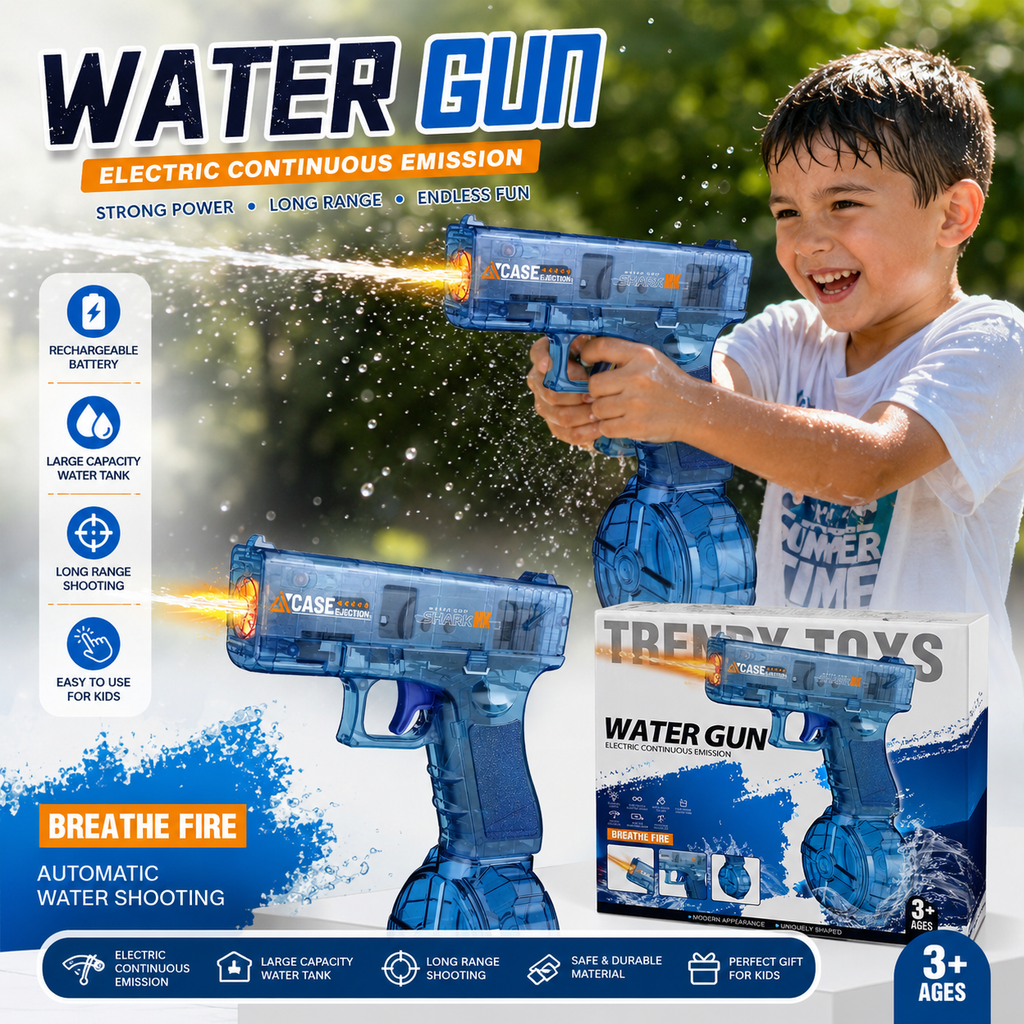 Electric Automatic Water Gun for Kids - Rechargeable Water Blaster Toy