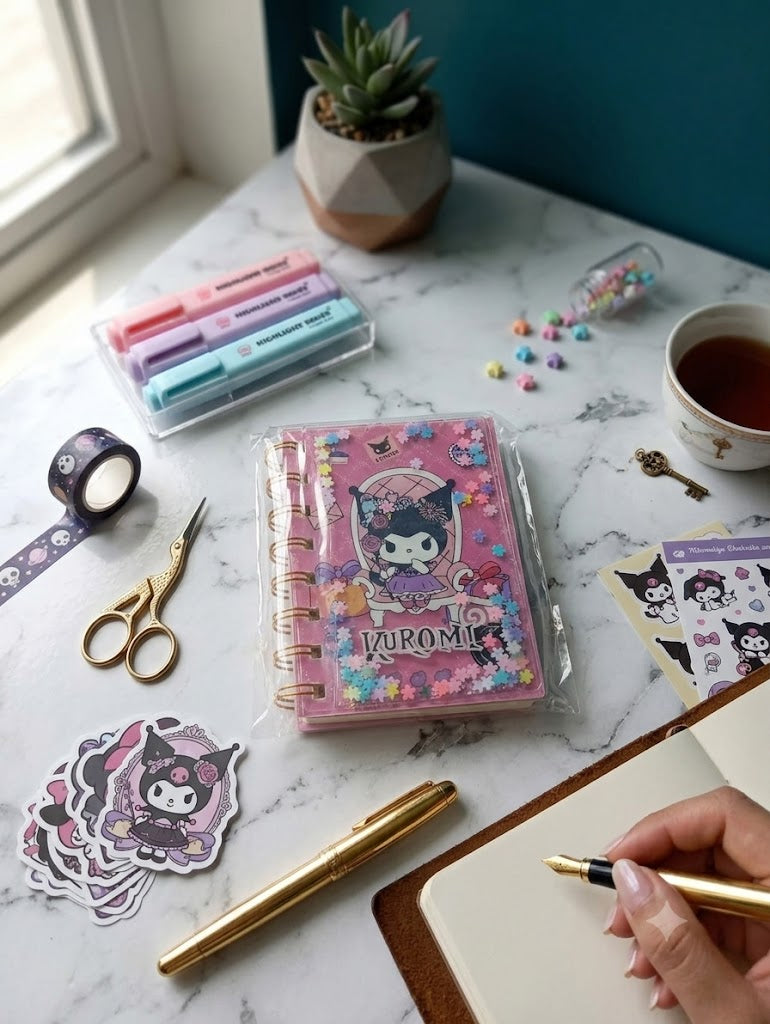 Glitter Water Spiral Notebook